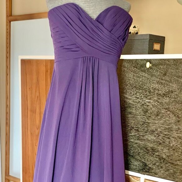 Allure Bridals Strapless Gown - Purple Bridesmaid Prom Dress - Picture 3 of 8
